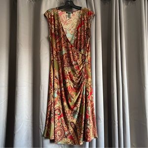 Ralph Lauren V-Neck Paisley Cinched hip Dress